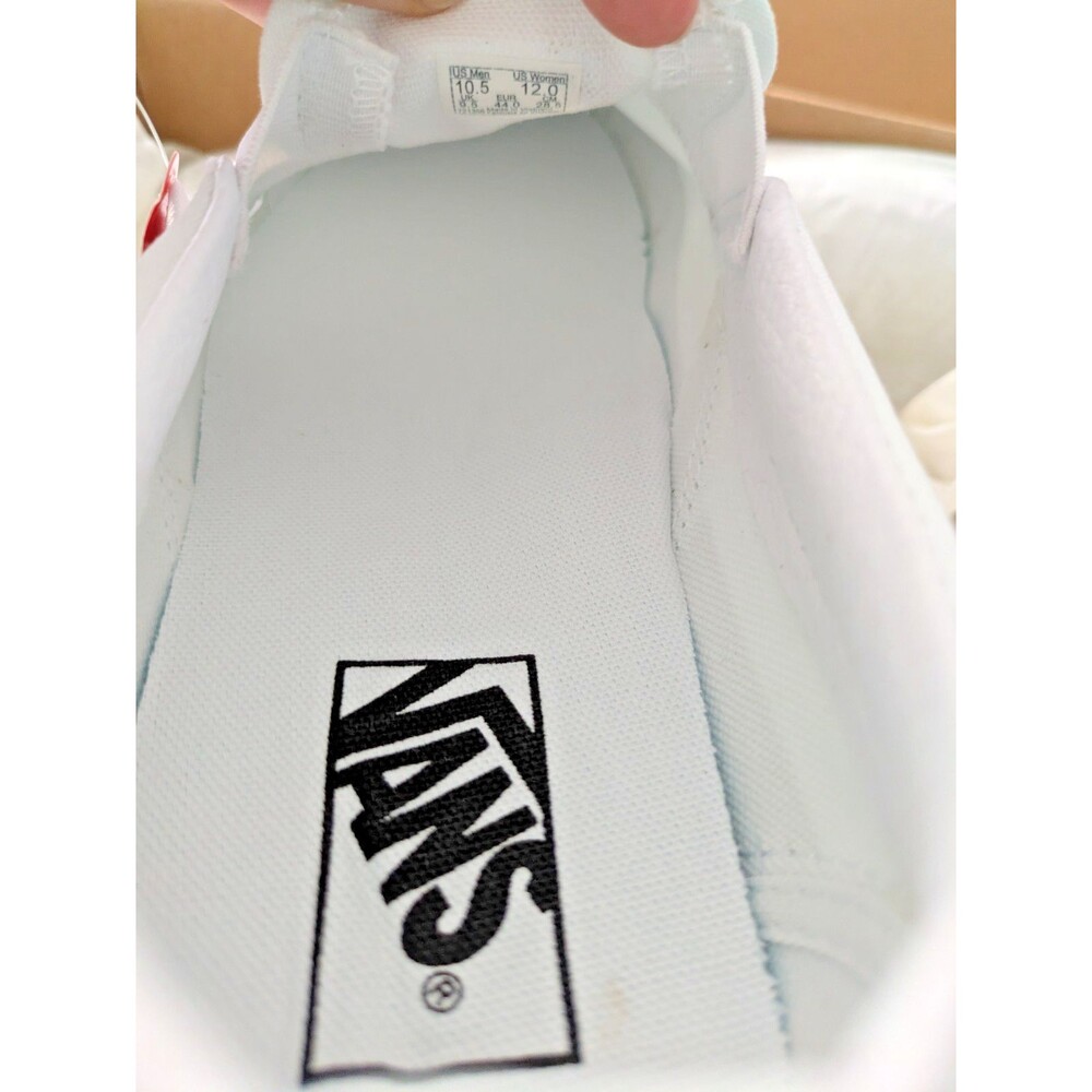 NIB Vans Classic Slip-On True White Canvas Shoes Men's 10.5 / Women's 12.0 - Picture 10 of 13